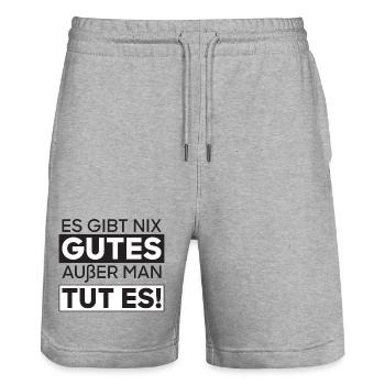 Keine Ausrede – Tu Es - Stanley/Stella Unisex Bio Joggingshorts Trainer  - Grau meliert - Vorne - Nik (191cm) & Marisol (170cm)