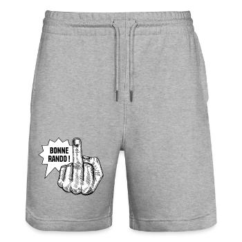 Viel Spaß beim Wandern! - Stanley/Stella Unisex Bio Joggingshorts Trainer  - Grau meliert - Vorne - Nik (191cm) & Marisol (170cm)