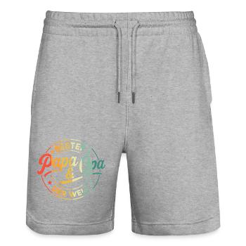Opa Papa Bester Opa Sprüche Geburtstag Vatertag  - Stanley/Stella Unisex Bio Joggingshorts Trainer  - Grau meliert - Vorne - Nik (191cm) & Marisol (170cm)