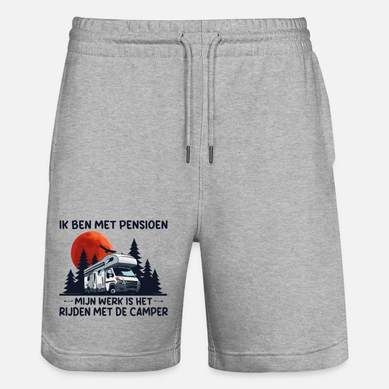 Ich bin ein pensionierter Camper. - Stanley/Stella Unisex Bio Joggingshorts Trainer  - Grau meliert