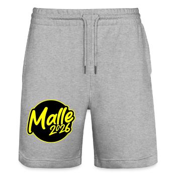 Malle 2026 Mallorca - Stanley/Stella Unisex Bio Joggingshorts Trainer  - Grau meliert - Vorne - Nik (191cm) & Marisol (170cm)