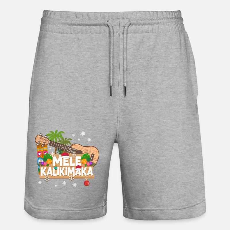 Ukulélé hawaïen Uke Christmas - Short de jogging bio TRAINER Stanley/Stella unisexe - gris chiné