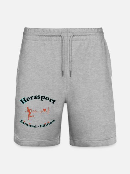Herzsport - Stanley/Stella Unisex Bio Joggingshorts Trainer  - Grau meliert