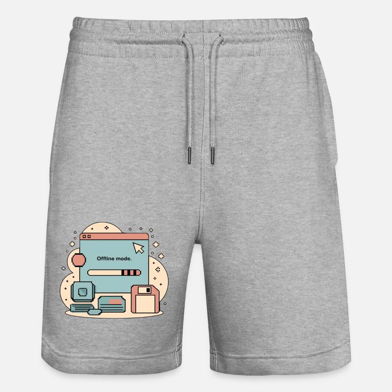 Internet rétro mode hors ligne - Short de jogging bio TRAINER Stanley/Stella unisexe - gris chiné