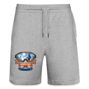 Apres Ski Comic Design - Stanley/Stella Unisex Bio Joggingshorts Trainer  - Grau meliert - Vorne - Nik (191cm) & Marisol (170cm)
