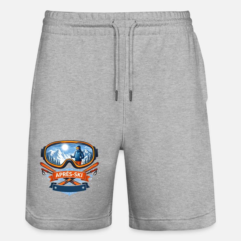 Apres Ski Comic Design - Stanley/Stella Unisex Bio Joggingshorts Trainer  - Grau meliert