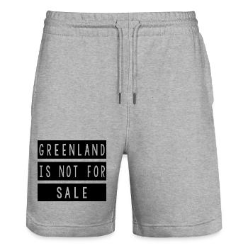 Greenland Is Not For Sale T-shirt - Stanley/Stella Unisex Bio Joggingshorts Trainer  - Grau meliert - Vorne - Nik (191cm) & Marisol (170cm)