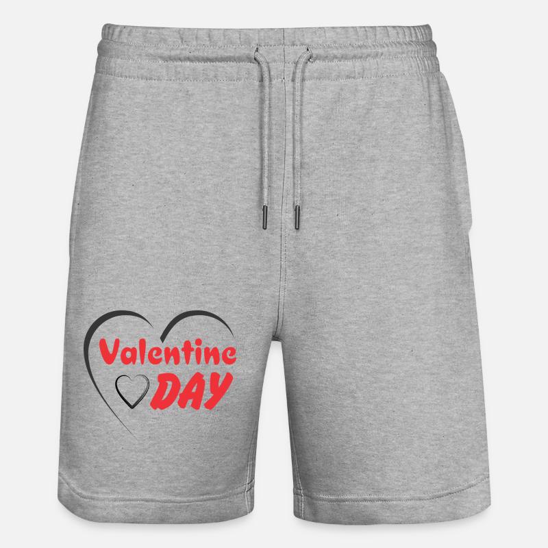 Écriture du cœur de la Saint-Valentin - Short de jogging bio TRAINER Stanley/Stella unisexe - gris chiné