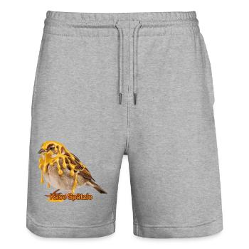 Cheese Spätzle Spatz Funny Swabian Saying for - Stanley/Stella Trainer Unisex Organic Jogging Shorts - heather grey - Front - Nik (191cm) & Marisol (170cm)