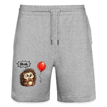 Idée de cadeau de hérisson mignon avec humour - Short de jogging bio TRAINER Stanley/Stella unisexe - gris chiné - Devant - Nik (191cm) & Marisol (170cm)