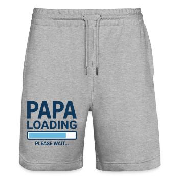 Papa lädt, bitte warten Sie – Bald Vater? - Stanley/Stella Unisex Bio Joggingshorts Trainer  - Grau meliert - Vorne - Nik (191cm) & Marisol (170cm)