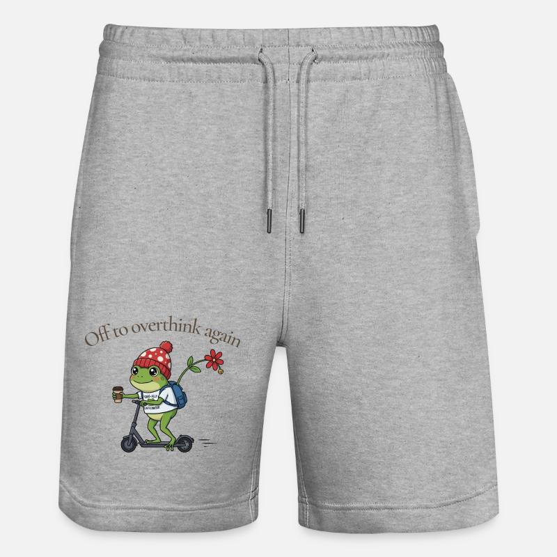 Toad-ally caffeinated frog - Stanley/Stella Trainer Unisex Organic Jogging Shorts - heather grey