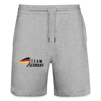 Team Germany - Stanley/Stella Unisex Bio Joggingshorts Trainer  - Grau meliert - Vorne - Nik (191cm) & Marisol (170cm)