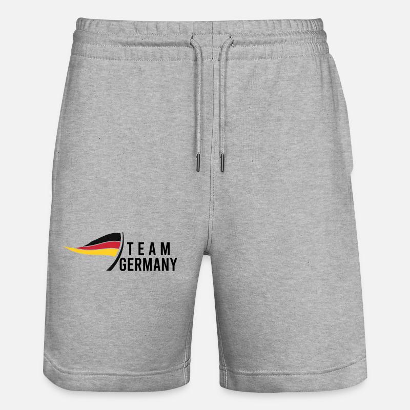 Team Germany - Stanley/Stella Unisex Bio Joggingshorts Trainer  - Grau meliert