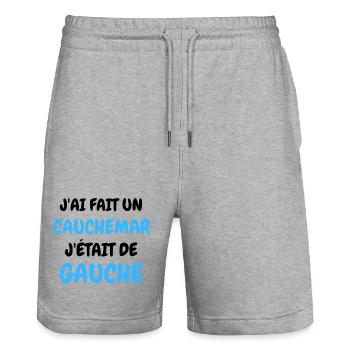 J'AI fait un Caumar J'était De Gauche - Short de jogging bio TRAINER Stanley/Stella unisexe - gris chiné - Devant - Nik (191cm) & Marisol (170cm)