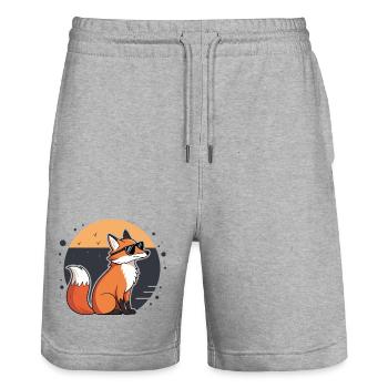 Fox Sun Dunkle Brille - Stanley/Stella Unisex Bio Joggingshorts Trainer  - Grau meliert - Vorne - Nik (191cm) & Marisol (170cm)