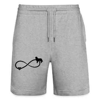 Cœur du Berger Australien Infini - Short de jogging bio TRAINER Stanley/Stella unisexe - gris chiné - Devant - Nik (191cm) & Marisol (170cm)