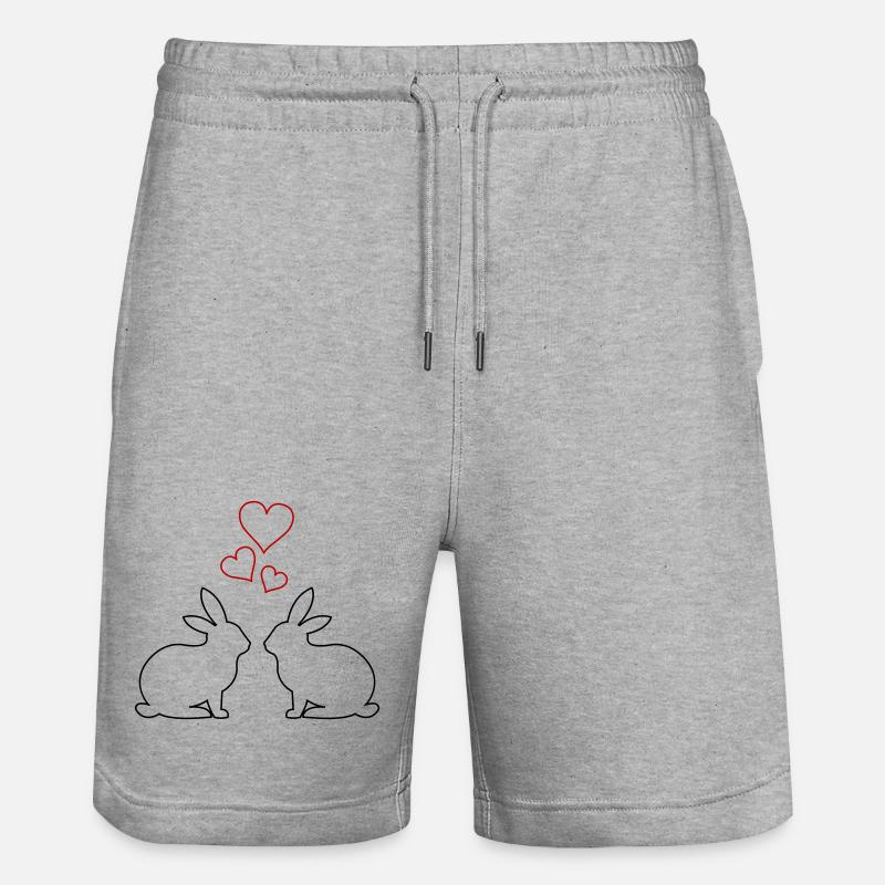 Cœurs de Lapin - Short de jogging bio TRAINER Stanley/Stella unisexe - gris chiné