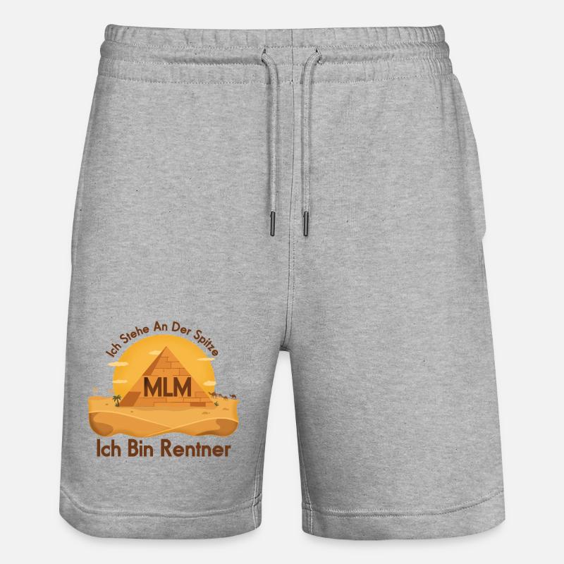 Pyramide MLM Rentner - Stanley/Stella Unisex Bio Joggingshorts Trainer - Grau meliert