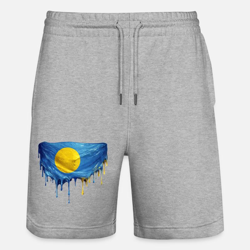 Drapeau Dégoulinant de Palaos - Short de jogging bio TRAINER Stanley/Stella unisexe - gris chiné