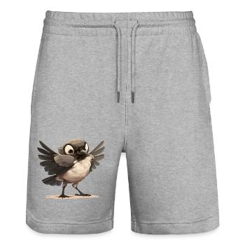Elstern Elster - Stanley/Stella Unisex Bio Joggingshorts Trainer  - Grau meliert - Vorne - Nik (191cm) & Marisol (170cm)