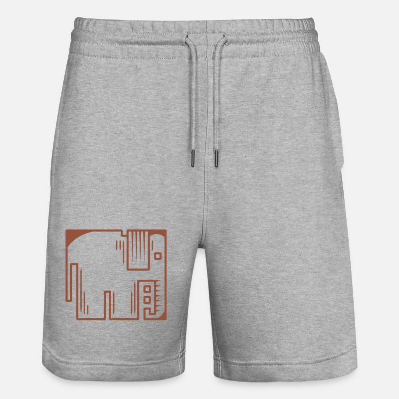 Elephant - Stanley/Stella Trainer Unisex Organic Jogging Shorts - heather grey