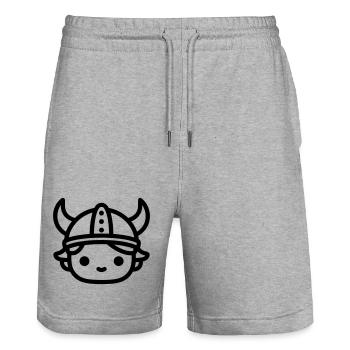 Wikinger - Stanley/Stella Unisex Bio Joggingshorts Trainer  - Grau meliert - Vorne - Nik (191cm) & Marisol (170cm)