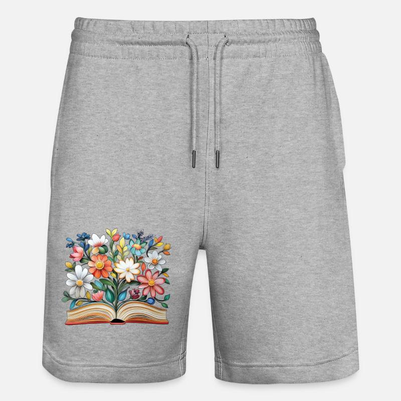 Livre fleuri - Short de jogging bio TRAINER Stanley/Stella unisexe - gris chiné