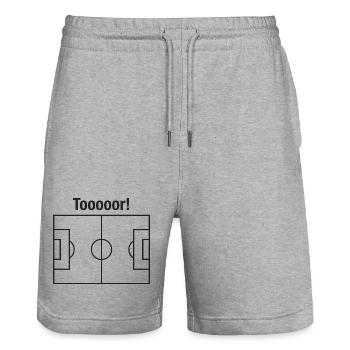 Das Motiv, das JEDEN Fußballfan glücklich - Stanley/Stella Unisex Bio Joggingshorts Trainer  - Grau meliert - Vorne - Nik (191cm) & Marisol (170cm)