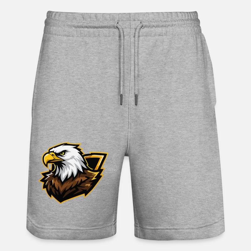 Adler mit Goldakzent Comic - Stanley/Stella Unisex Bio Joggingshorts Trainer - Grau meliert