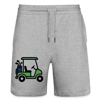 Voiturette de golf Voiture de golf Club de golf Hommes - Short de jogging bio TRAINER Stanley/Stella unisexe - gris chiné - Devant - Nik (191cm) & Marisol (170cm)