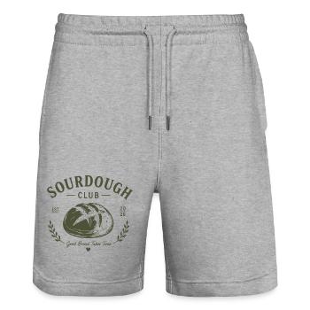 Sourdough Club - Sourdough Bread - Stanley/Stella Trainer Unisex Organic Jogging Shorts - heather grey - Front - Nik (191cm) & Marisol (170cm)