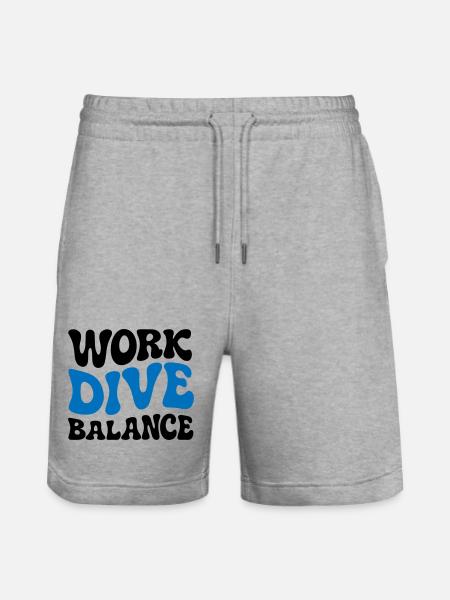 Work Dive Balance Taucher-Geschenk - Stanley/Stella Unisex Bio Joggingshorts Trainer - Grau meliert