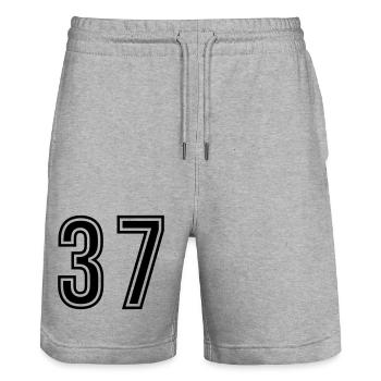 37 Zahl symbol - Stanley/Stella Unisex Bio Joggingshorts Trainer  - Grau meliert - Vorne - Nik (191cm) & Marisol (170cm)