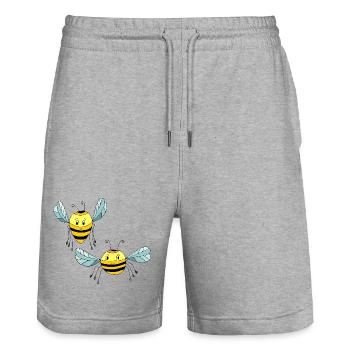 Insectes - Short de jogging bio TRAINER Stanley/Stella unisexe - gris chiné - Devant - Nik (191cm) & Marisol (170cm)