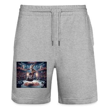 PLP Bunny Ring Duel - Stanley/Stella Trainer Unisex Organic Jogging Shorts - heather grey - Front - Nik (191cm) & Marisol (170cm)