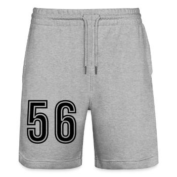 56 Symbole numérique - Short de jogging bio TRAINER Stanley/Stella unisexe - gris chiné - Devant - Nik (191cm) & Marisol (170cm)