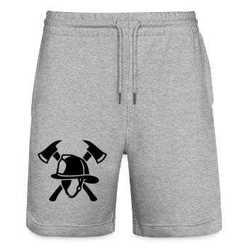 Cat Mom Pink Schriftzug - Stanley/Stella Unisex Bio Joggingshorts Trainer  - Grau meliert - Vorne - Nik (191cm) & Marisol (170cm)