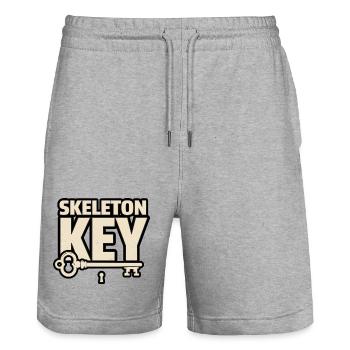 Halloween Skeleton – Skeleton Key - Stanley/Stella Trainer Unisex Organic Jogging Shorts - heather grey - Front - Nik (191cm) & Marisol (170cm)
