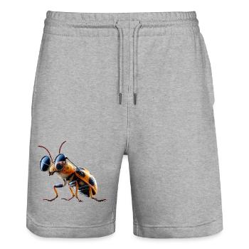 Maikäfer Süßer Hirschkäfer Nashornkäfer Insekten - Stanley/Stella Unisex Bio Joggingshorts Trainer  - Grau meliert - Vorne - Nik (191cm) & Marisol (170cm)