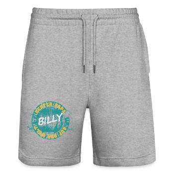Vater Billy - Stanley/Stella Unisex Bio Joggingshorts Trainer  - Grau meliert - Vorne - Nik (191cm) & Marisol (170cm)