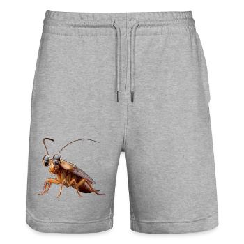 cockroach cockroach insects cockroach cockroaches - Stanley/Stella Trainer Unisex Organic Jogging Shorts - heather grey - Front - Nik (191cm) & Marisol (170cm)