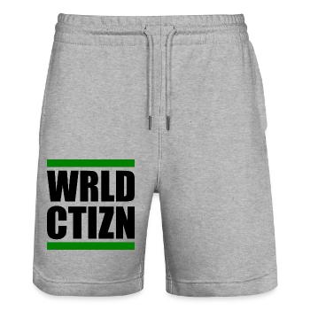 Wrld ctizn - world citizen - Stanley/Stella Unisex Bio Joggingshorts Trainer  - Grau meliert - Vorne - Nik (191cm) & Marisol (170cm)