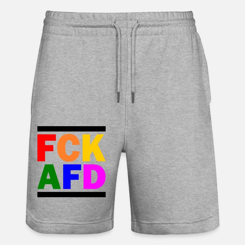 Fck afd - Stanley/Stella Unisex Bio Joggingshorts Trainer  - Grau meliert