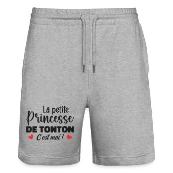 Uncle's Little Princess - Stanley/Stella Trainer Unisex Organic Jogging Shorts - heather grey - Front - Nik (191cm) & Marisol (170cm)