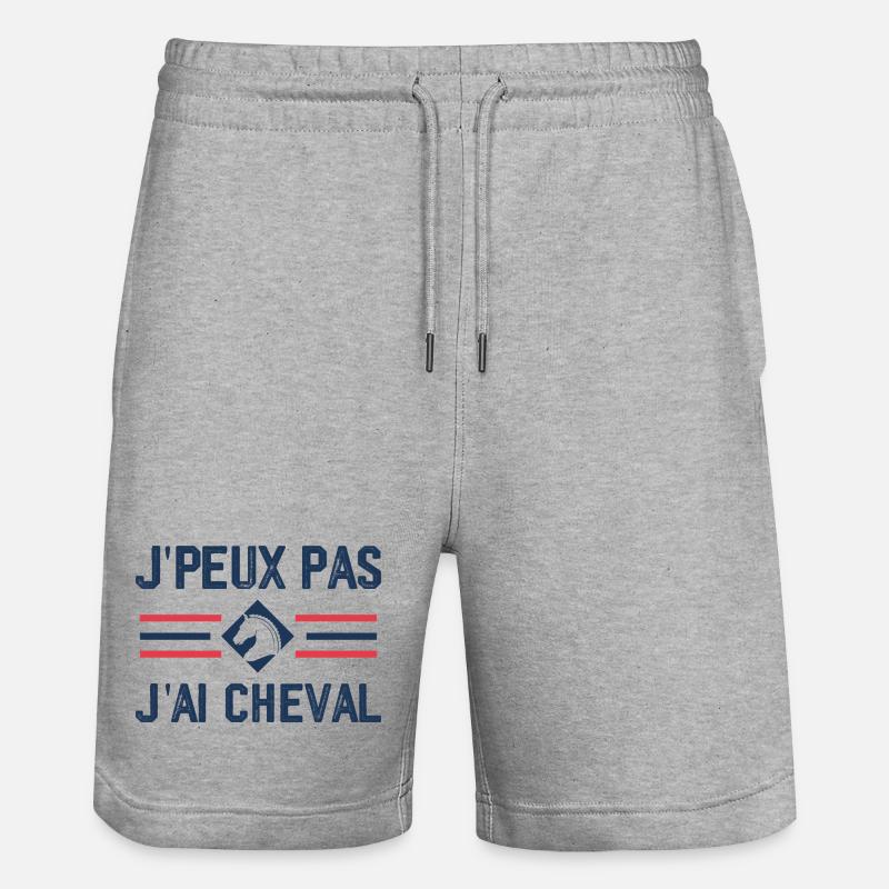 J'peux Pas J'ai Cheval - Short de jogging bio TRAINER Stanley/Stella unisexe - gris chiné