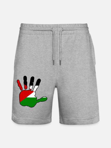 Free palestine hand - Stanley/Stella Trainer Unisex Organic Jogging Shorts - heather grey