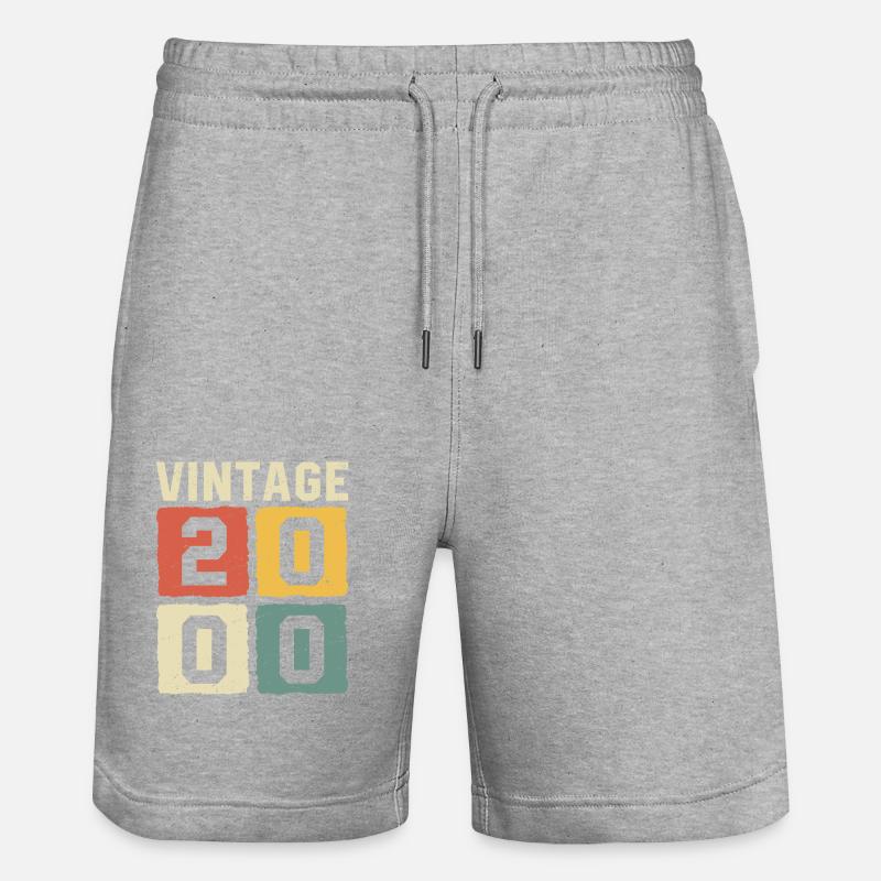 Millésime 2000 Né en 2000 - Short de jogging bio TRAINER Stanley/Stella unisexe - gris chiné