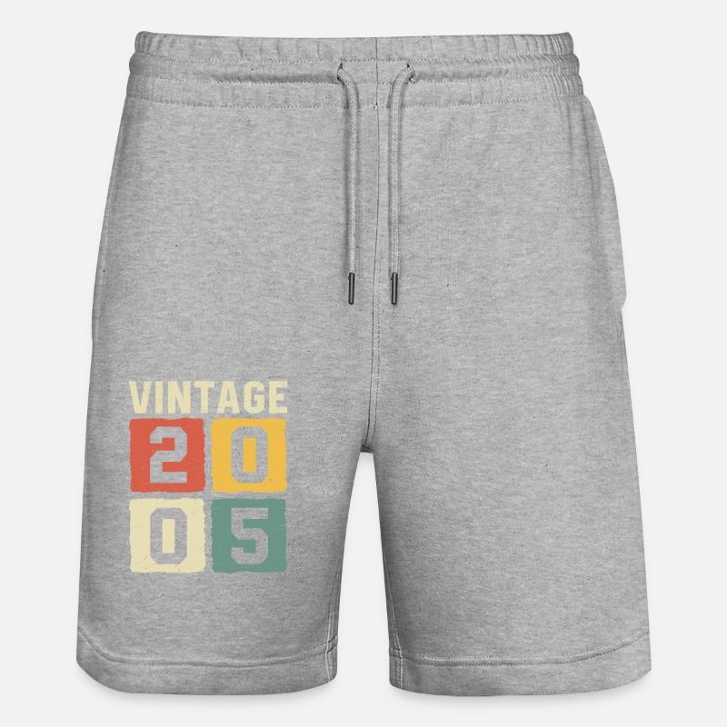 Millésime 2005 Né en 2005 - Short de jogging bio TRAINER Stanley/Stella unisexe - gris chiné