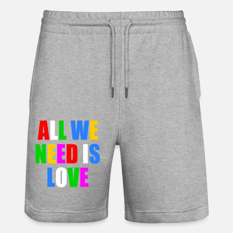 all we need is love - Short de jogging bio TRAINER Stanley/Stella unisexe - gris chiné